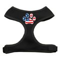 Unconditional Love Paw Flag USA Screen Print Soft Mesh Harness Black Extra Large UN921459